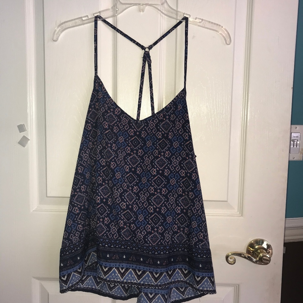 Hollister Patterned Chiffon Tank Top